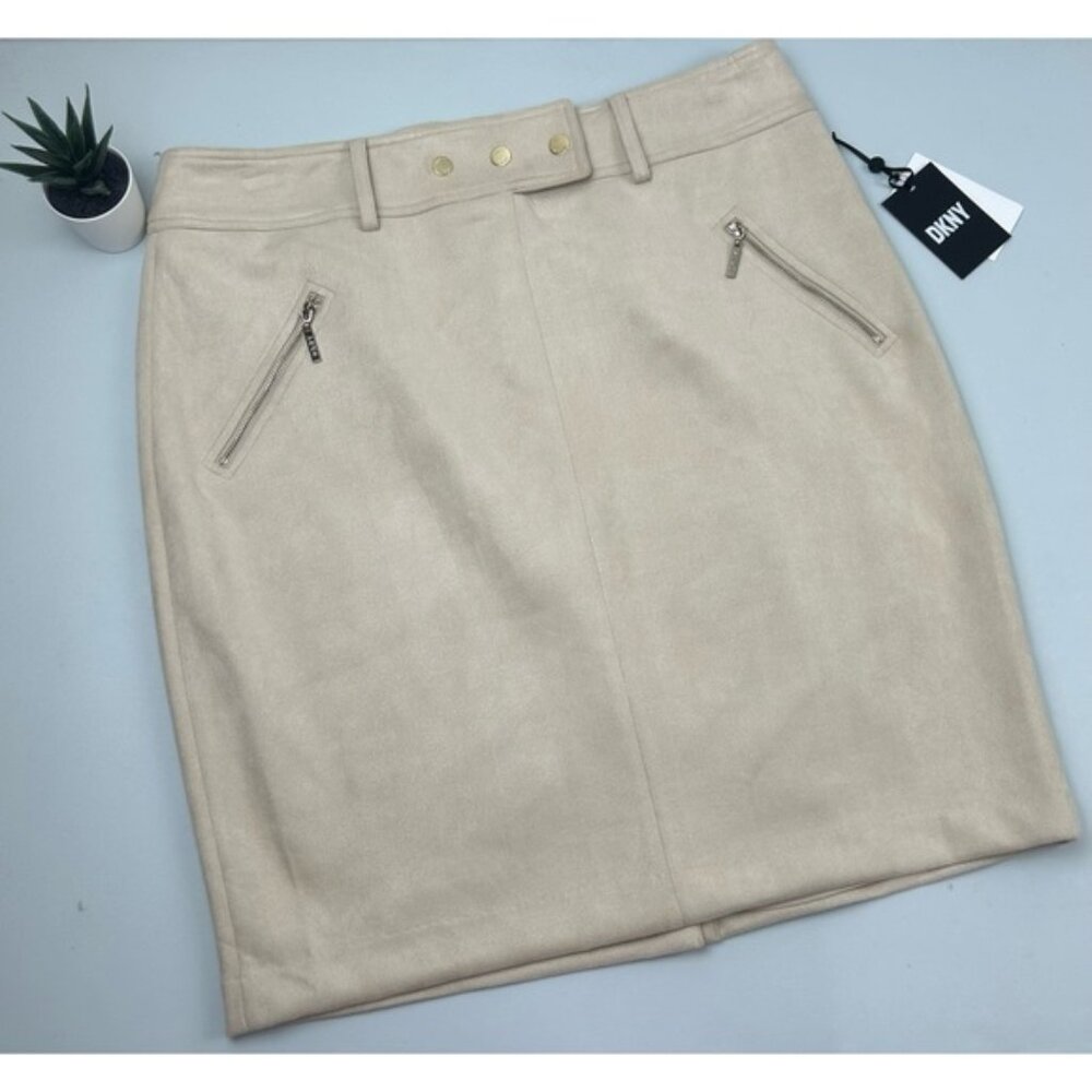 NWT DKNY faux suede skirt